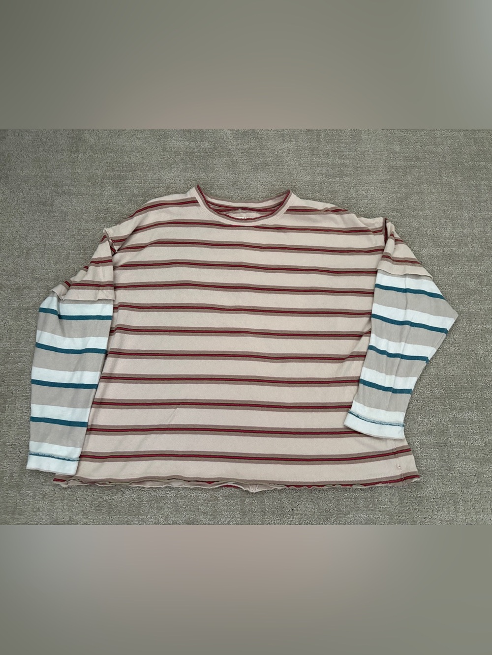 Free People We The Free Striped Long Sleeve Top M/M oversized